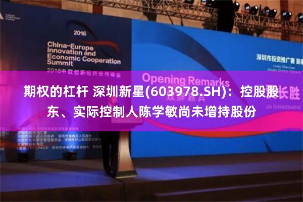 期权的杠杆 深圳新星(603978.SH)：控股股东、实际控制人陈学敏尚未增持股份