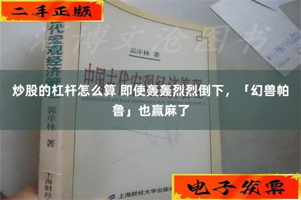 炒股的杠杆怎么算 即使轰轰烈烈倒下，「幻兽帕鲁」也赢麻了