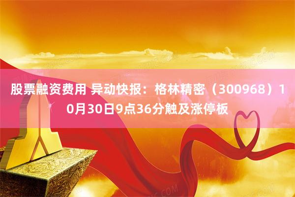 股票融资费用 异动快报：格林精密（300968）10月30日9点36分触及涨停板